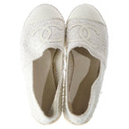 Chanel Espadrilles Tweed Patent Low Cut Sneakers Slip Ons Beige — view 4
