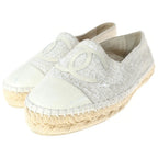 Chanel Espadrilles Tweed Patent Low Cut Sneakers Slip Ons Beige — view 2