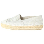 Chanel Espadrilles Tweed Patent Low Cut Sneakers Slip Ons Beige