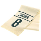 Dior J' 8 J'adior Logo Jacquard Cashmere Blend Wool Scarf Ivory