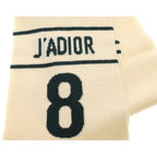Dior J' 8 J'adior Logo Jacquard Cashmere Blend Wool Scarf Ivory — view 2