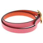 Hermes Behapi Double Tour Leather Strand Bracelet Gold Pink Orange — view 3