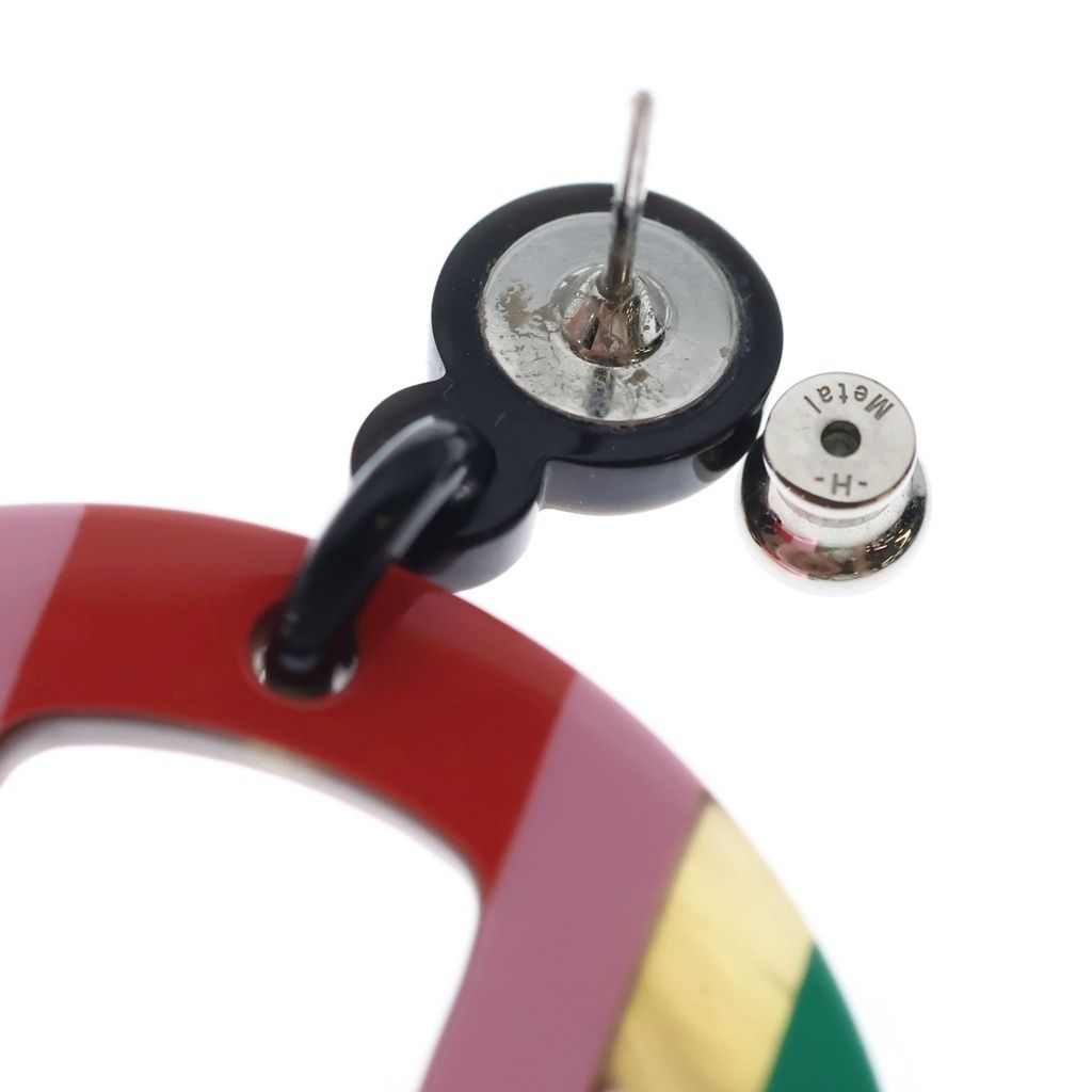 Hermes Earrings Equipe Buffalo Horn Lacquer Pink — view 5