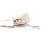 Gucci GG Marmont Chain Mini Shoulder Bag White Leather Gold — view 3