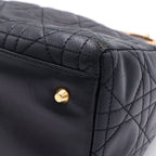 Dior Lady Quilted Bag Handbag Black Leather Gold — view 6