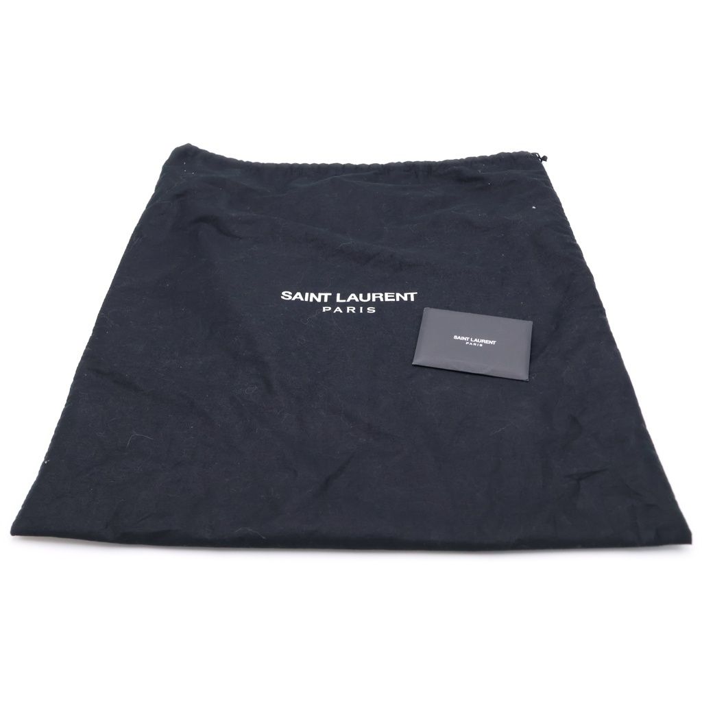 Saint Laurent Paris Ribe Goche Backpack Black Ivory Leather Canvas Silver — view 7