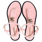 Chanel CC Logo Sandals Pink — view 4