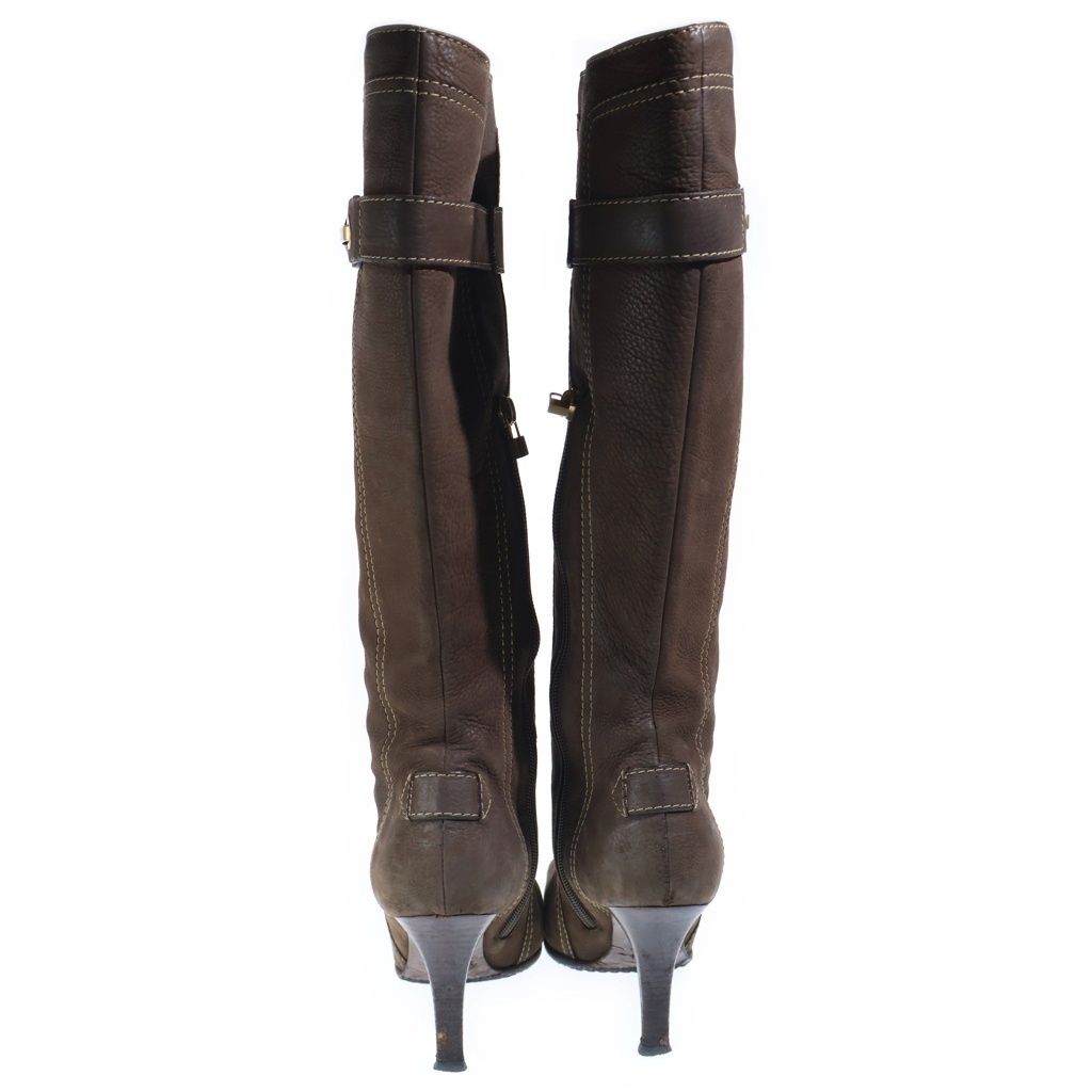 Louis Vuitton Suede Leather Long Boots Brown — view 3