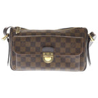 Louis Vuitton Damier Ravello GM Shoulder Bag Brown Leather Gold