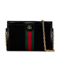 Gucci Ophidia Sherry Line Crossbody Chain Shoulder Bag Black Suede Leather