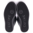 Celine Huntington Lace Up Low Sneakers Black Leather — view 5