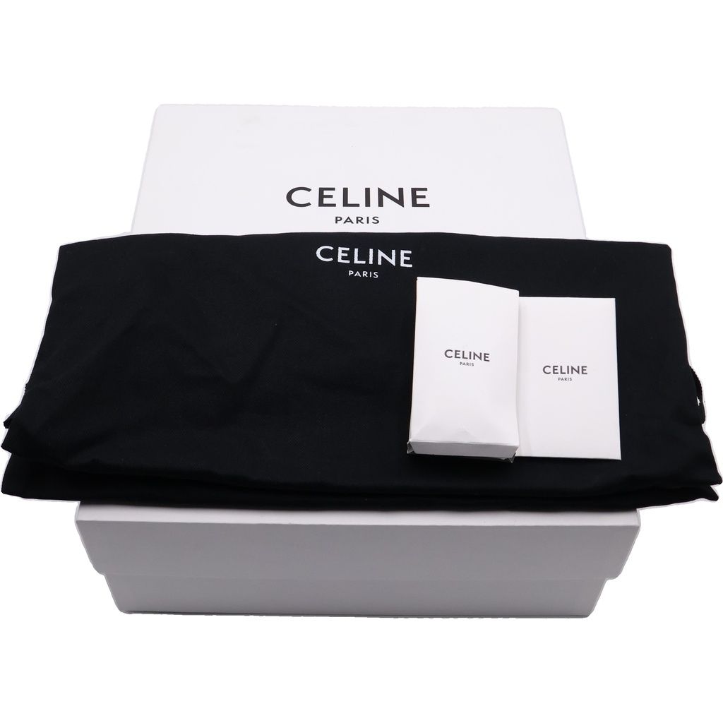 Celine Huntington Lace Up Low Sneakers Black Leather — view 6