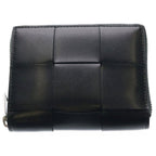 Bottega Veneta Maxi Intrecciato Bifold Wallet Black Leather
