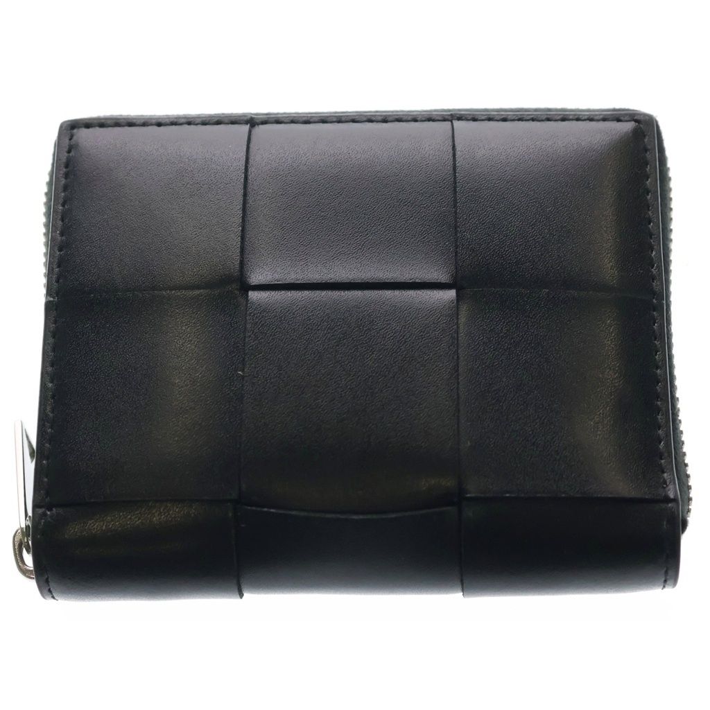 Bottega Veneta Maxi Intrecciato Bifold Wallet Black Leather