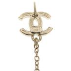 Chanel CC Logo Rhinestone Earrings Gold — view 5