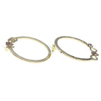 Chanel Hoop Earrings CC Logo Rhinestone Gold — view 4