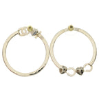 Chanel Hoop Earrings CC Logo Rhinestone Gold — view 2