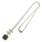 Chanel CC Logo Necklace Gold Plated White — view 2
