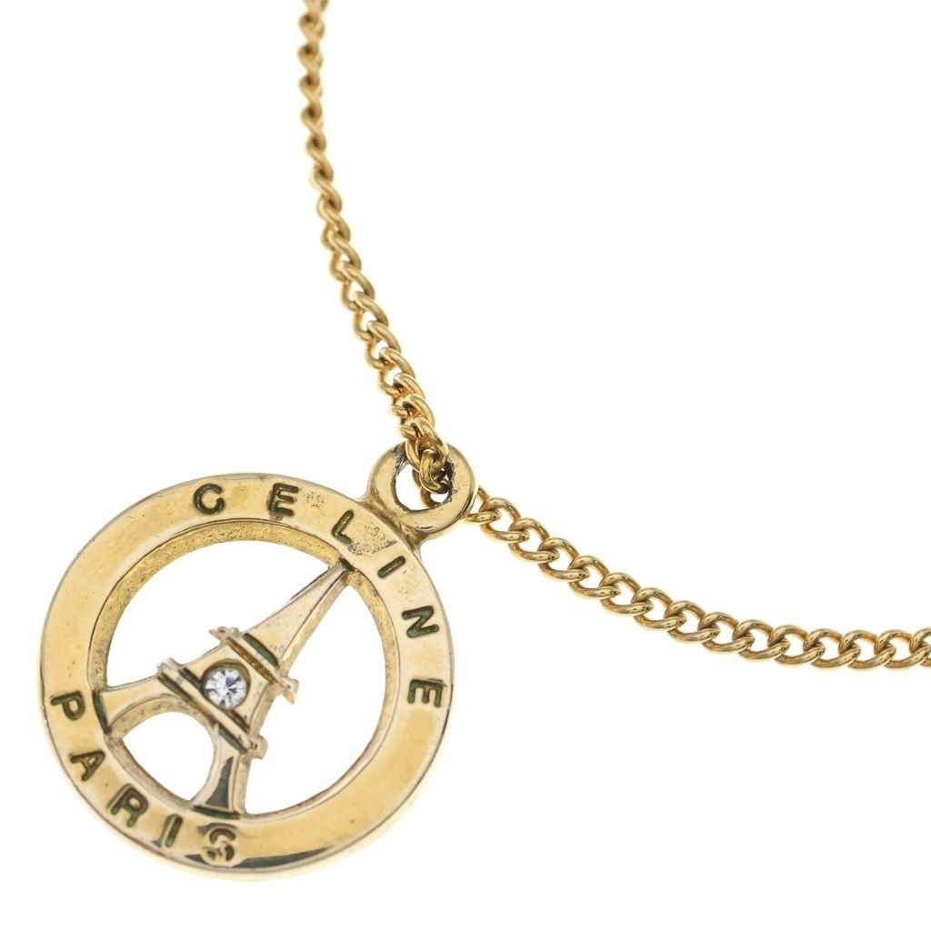 Celine Eiffel Tower Necklace Gold