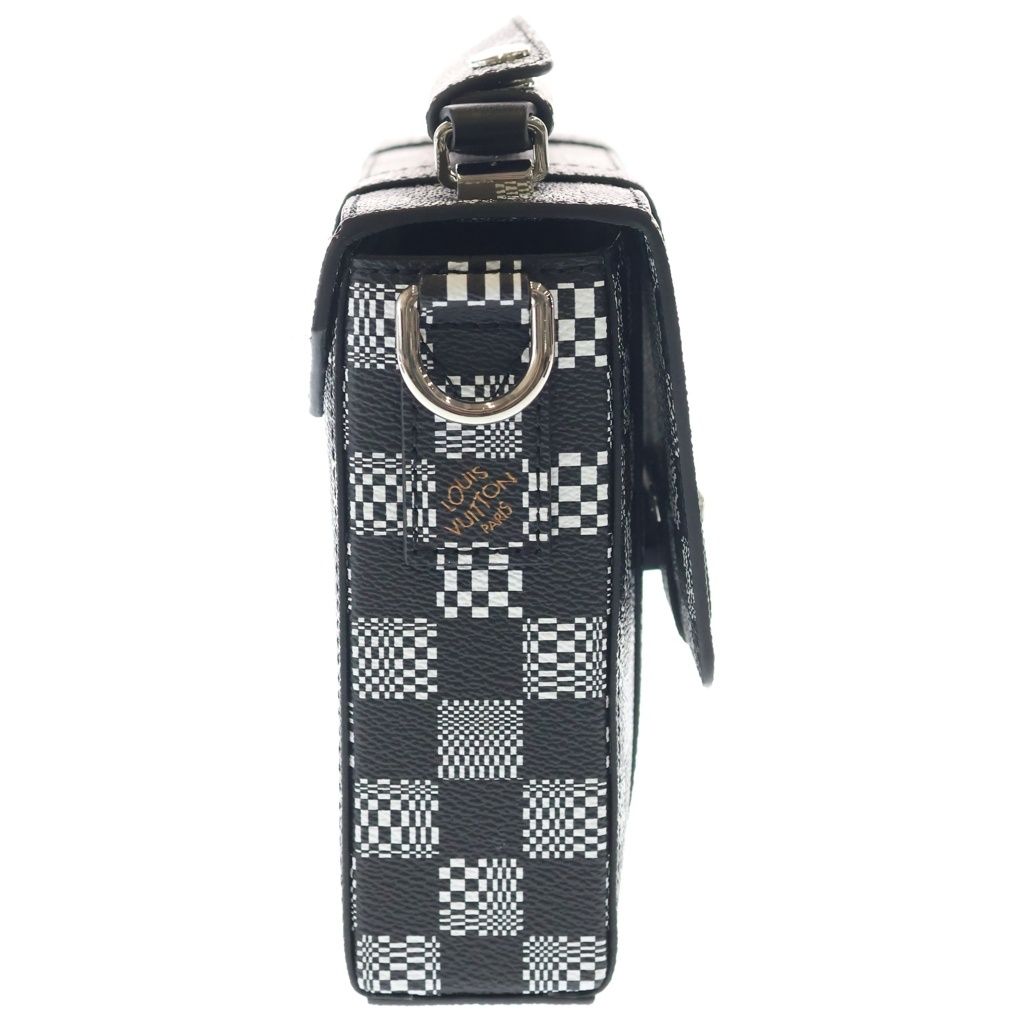Louis Vuitton Flap Soft Trunk 2-Way Messenger Shoulder Bag Black White — view 3