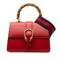 Gucci Dionysus Bamboo 2-Way Shoulder Bag Red Leather