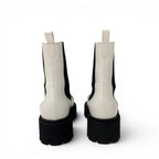 Chanel Boots Short Shoes Leather Patent White Black CC Logo Side Gore — view 5