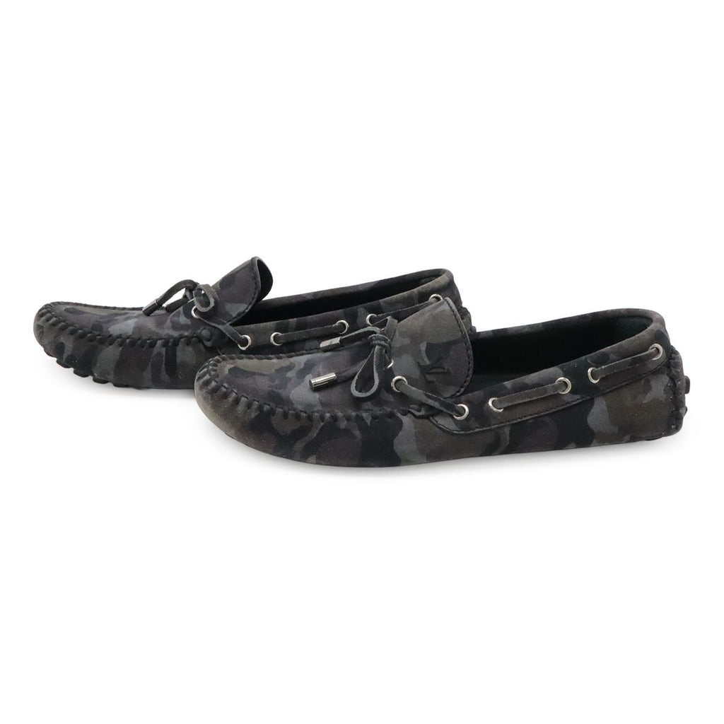 Louis Vuitton Arizona Line Driving Shoes Moccasins Slip Ons Camouflage Pattern — view 2