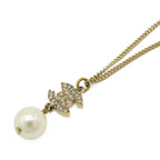 Chanel CC Logo Faux Pearl Pendant Rhinestone Gold Ivory — view 3