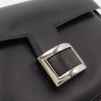 Hermes Martine Shoulder Bag Flap Box Calf Leather Black Silver — view 4