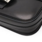 Hermes Martine Shoulder Bag Flap Box Calf Leather Black Silver — view 3