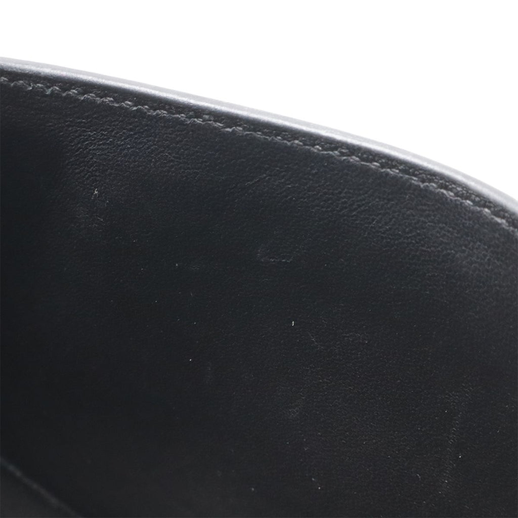 Hermes Martine Shoulder Bag Flap Box Calf Leather Black Silver — view 8