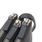 Celine Trio Small Shoulder Bag Pochette Pouch Leather Charcoal Gray Silver — view 6