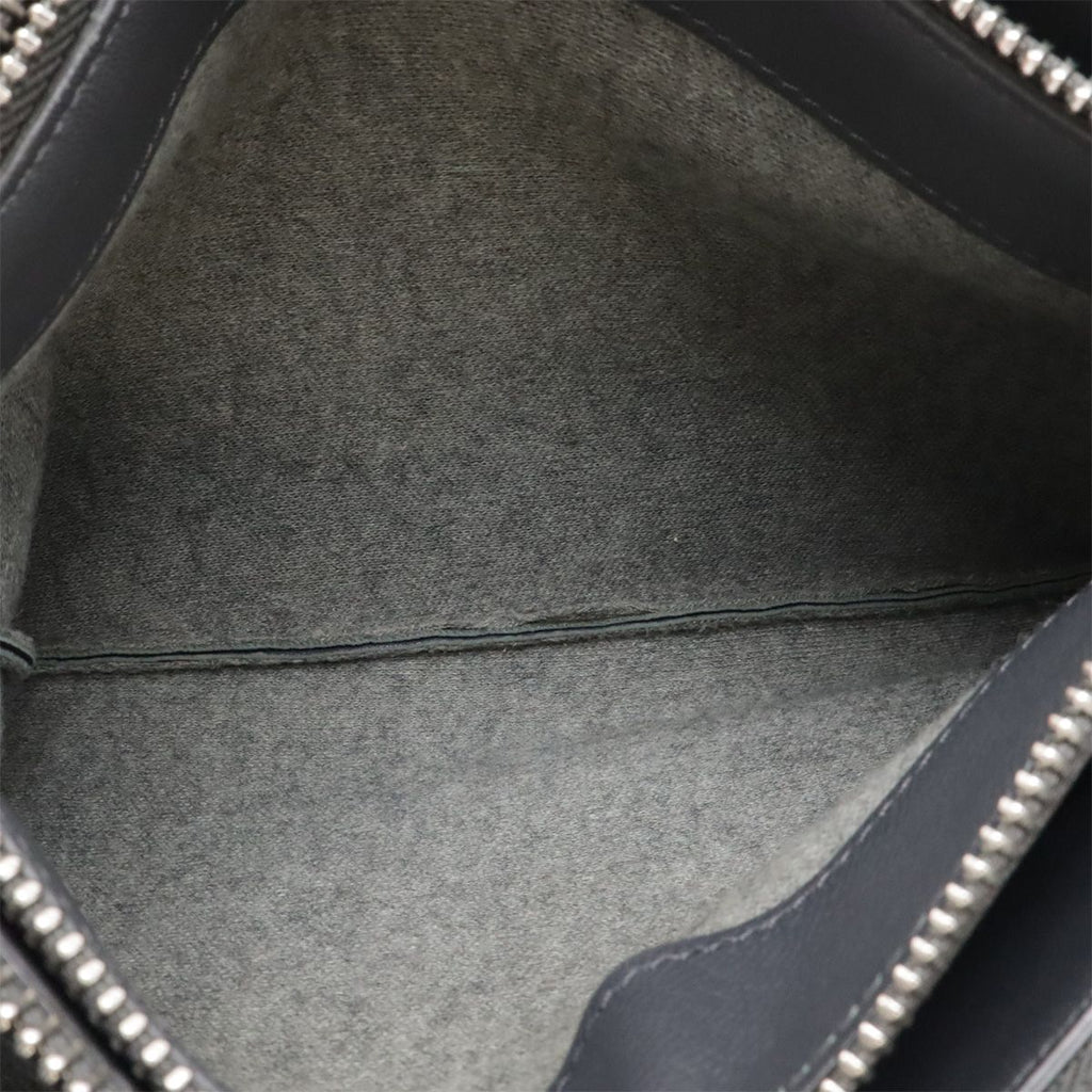 Celine Trio Small Shoulder Bag Pochette Pouch Leather Charcoal Gray Silver — view 9