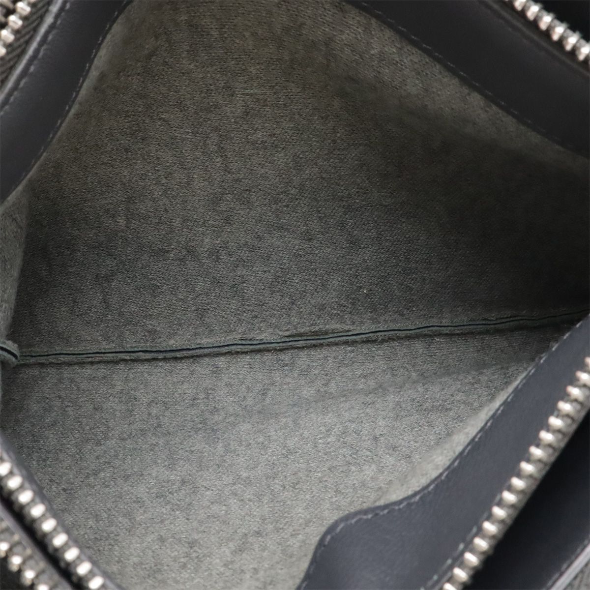 Celine Trio Small Shoulder Bag Pochette Pouch Leather Charcoal Gray Silver — view 9
