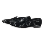 Dior Homme Slip on Flower Embroidery Velvet Black 44 Slipper — view 2