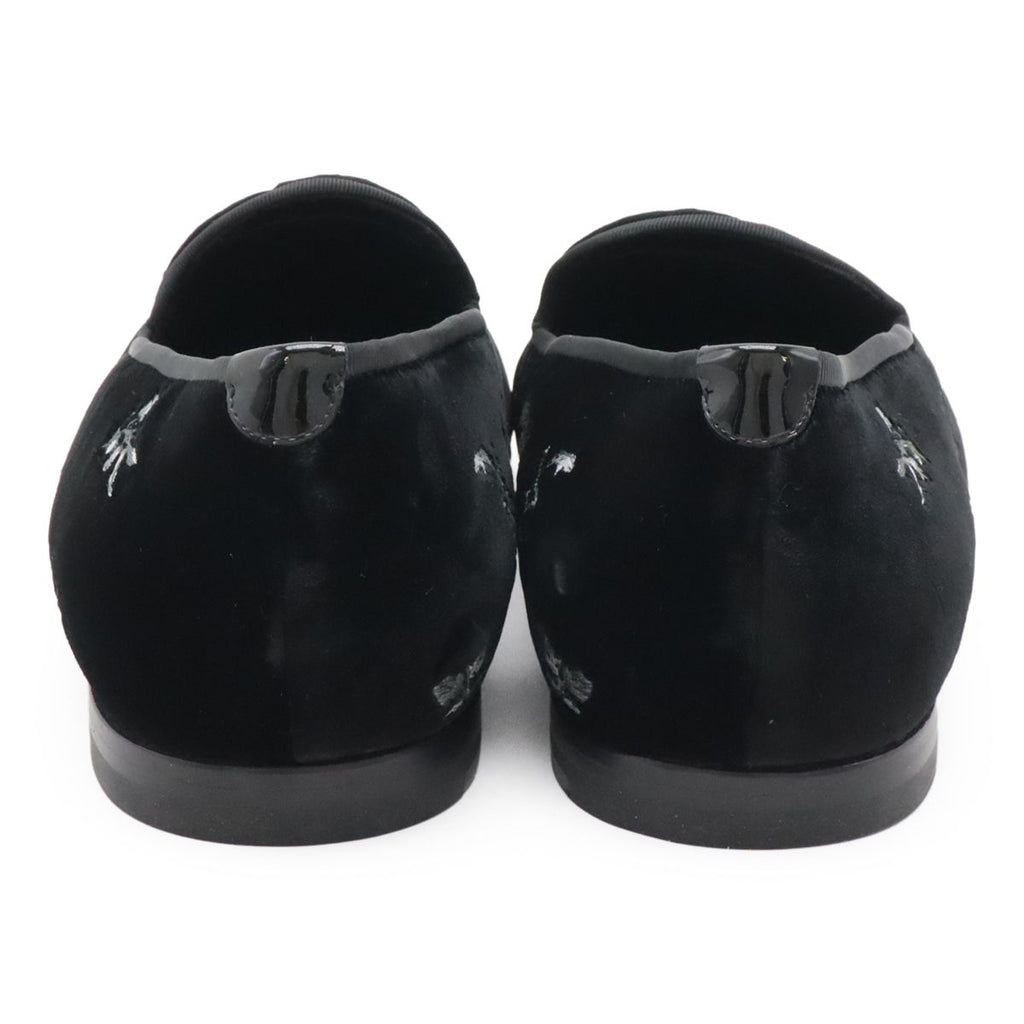 Dior Homme Slip on Flower Embroidery Velvet Black 44 Slipper — view 3