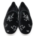 Dior Homme Slip on Flower Embroidery Velvet Black 44 Slipper — view 4