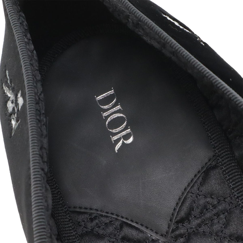 Dior Homme Slip on Flower Embroidery Velvet Black 44 Slipper — view 9