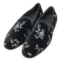 Dior Homme Slip on Flower Embroidery Velvet Black 44 Slipper