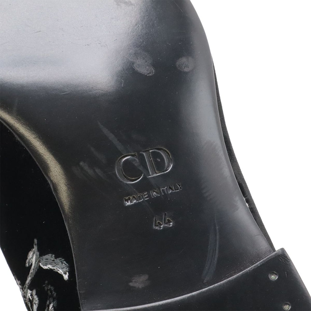 Dior Homme Slip on Flower Embroidery Velvet Black 44 Slipper — view 8