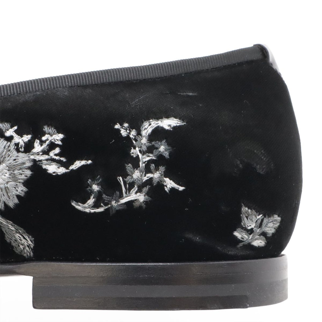 Dior Homme Slip on Flower Embroidery Velvet Black 44 Slipper — view 6