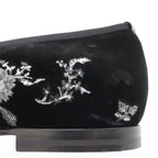 Dior Homme Slip on Flower Embroidery Velvet Black 44 Slipper — view 6