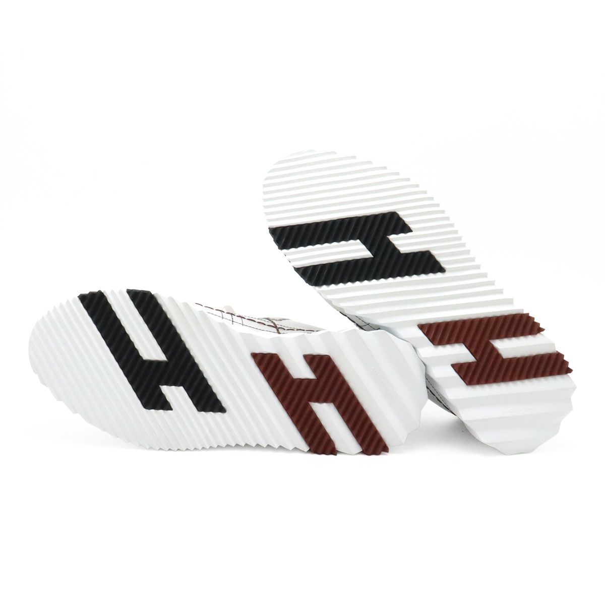 Hermes Bouncing Sneakers Logo Tartan Motif Leather White — view 5