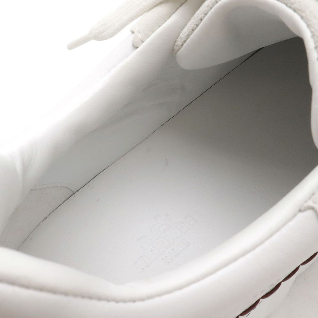 Hermes Bouncing Sneakers Logo Tartan Motif Leather White — view 8