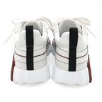 Hermes Bouncing Sneakers Logo Tartan Motif Leather White — view 3