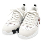 Hermes Bouncing Sneakers Logo Tartan Motif Leather White