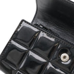 Chanel Choco Bar Coin Purse Enamel Patent Leather Black Silver — view 8