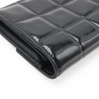 Chanel Choco Bar Coin Purse Enamel Patent Leather Black Silver — view 3