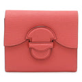 Hermes Portfolio Bifold Wallet Compact Chevre Leather Rose Azalea Pink