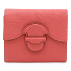 Hermes Portfolio Bifold Wallet Compact Chevre Leather Rose Azalea Pink